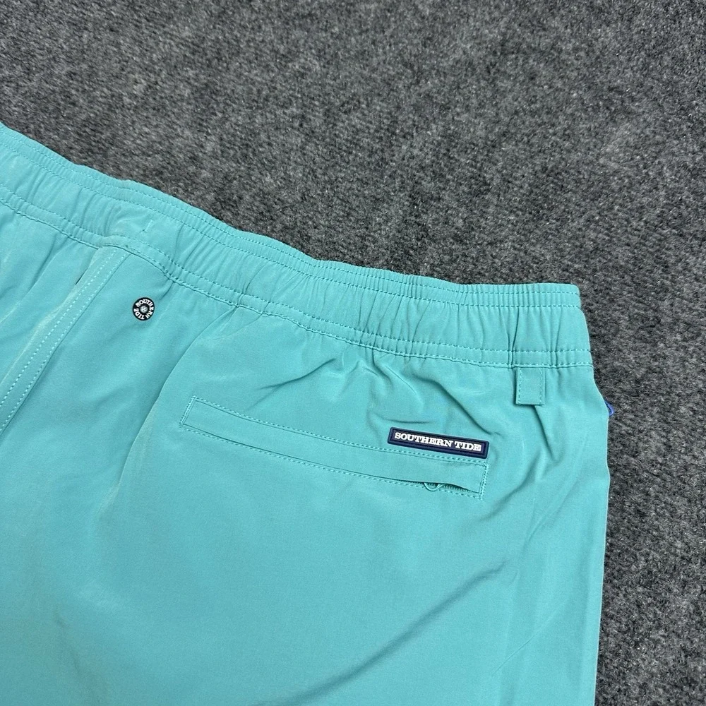 Southern Tide Mens XL Swim Shorts Trunks Tidal Wave Teal Blue 6 Inseam 8828-1216